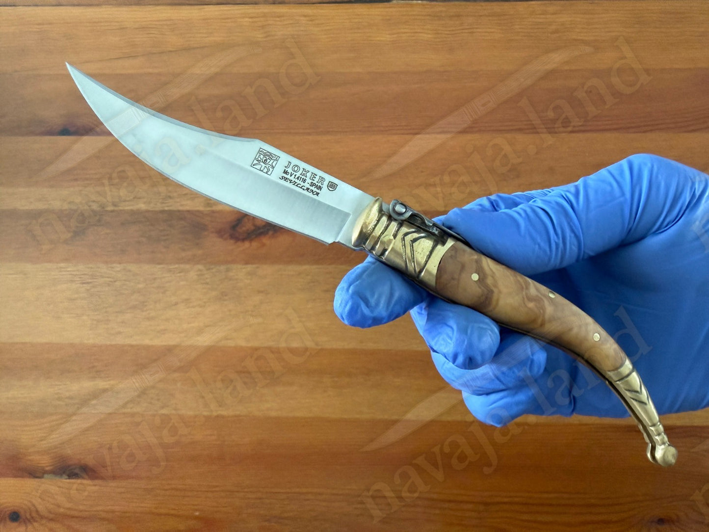 3.5” Classic Spanish Navaja Sevillana Knife Olive Wood Handle Handmade in Spain