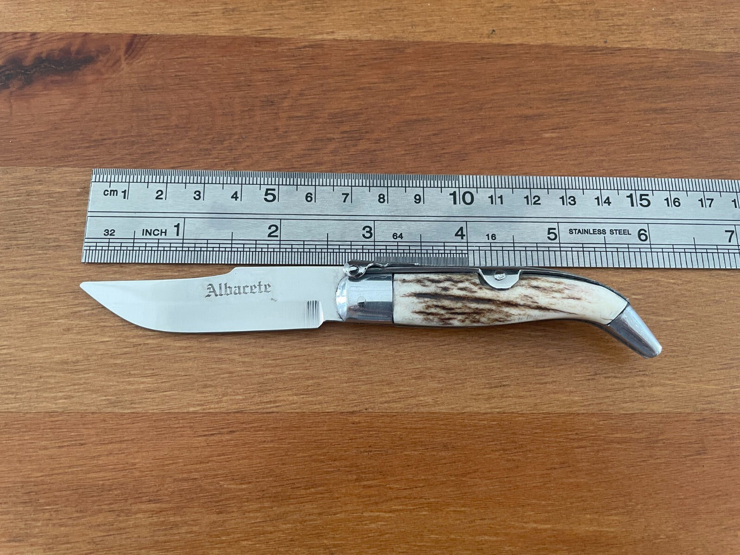 2.75” Spanish Navaja Pocket Knife Genuine Deer Antler Scales Handcrafted Spain