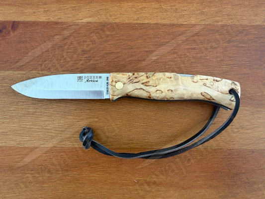 3.15” Joker Artica Bushcraft Folding Knife (Curly Birch Handle) Handmade Spain