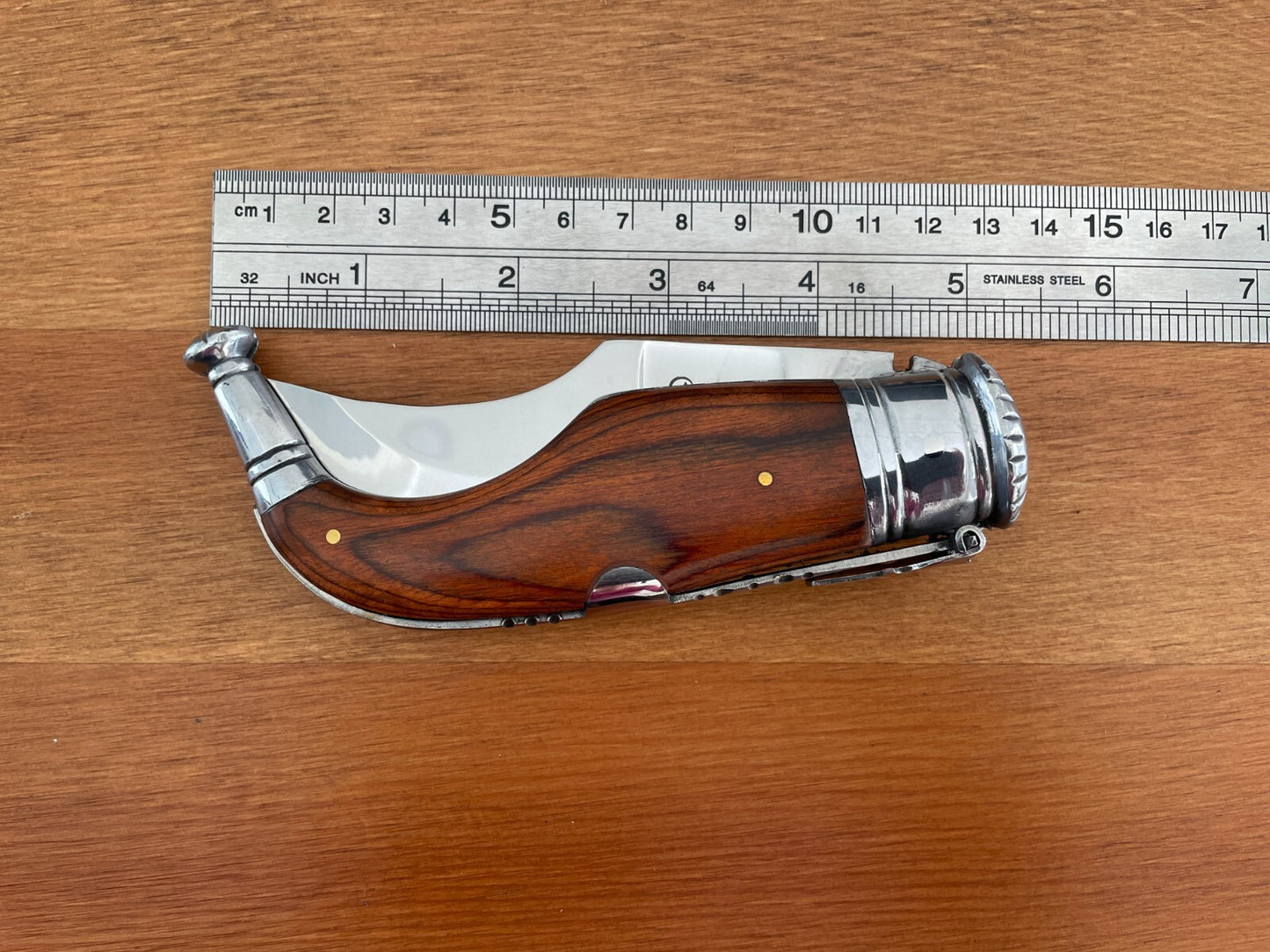 3.5” Spanish Navaja Capaora Pocket Knife Red Stamina Wood - USA seller