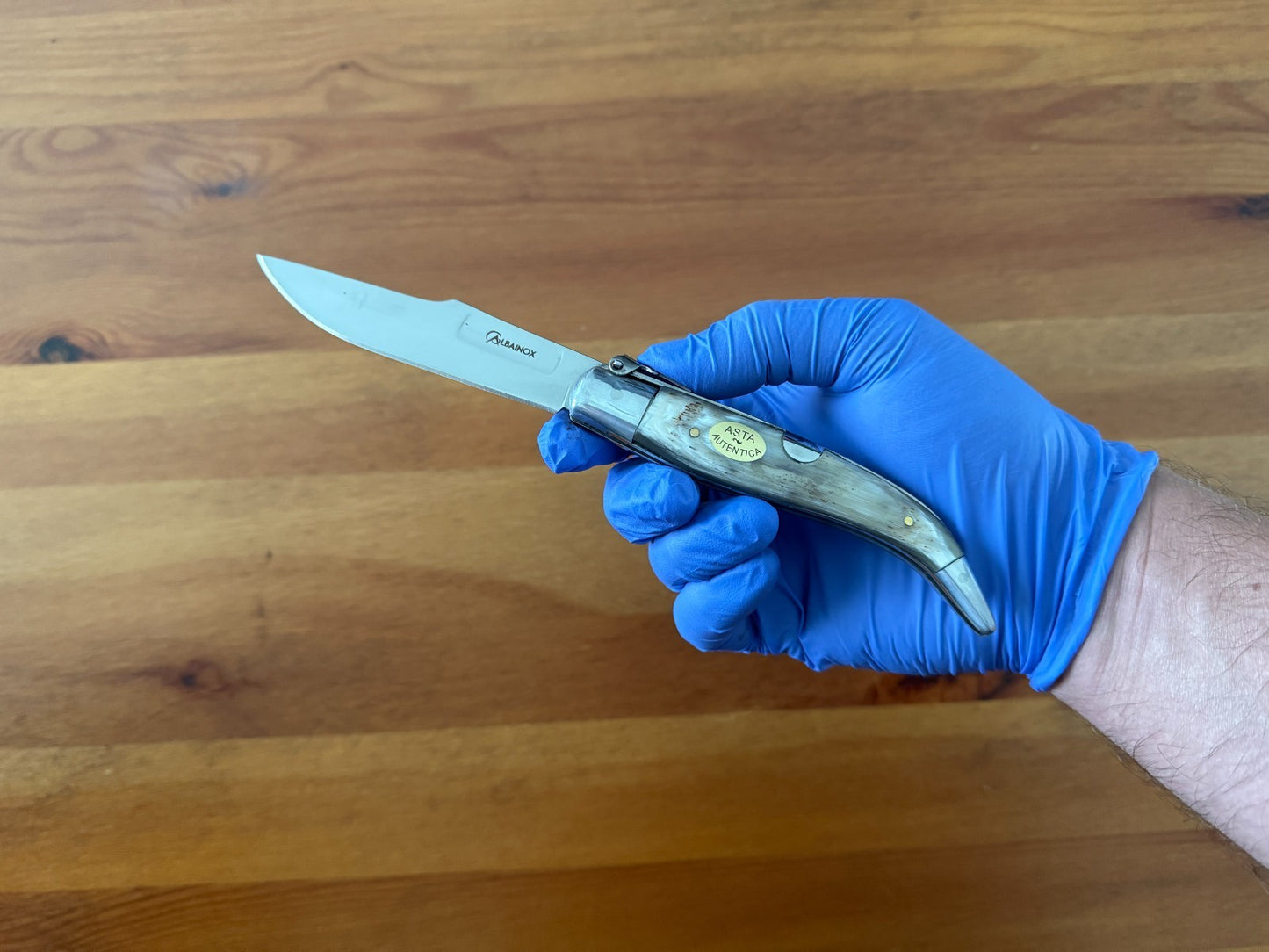 3.7" Spanish Navaja Teja Albacete Folding Pocket Knife Genuine Bull Horn Scales