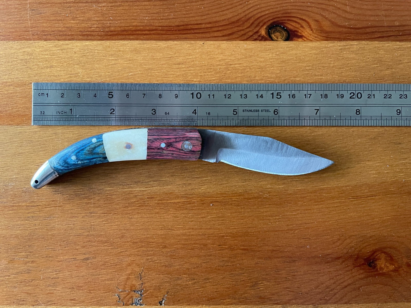 Spanish Navaja Pocket Knife 3.3” 3 color Wood Handle Handmade - USA Seller