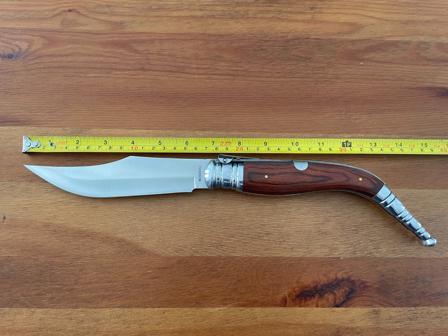 6.5” Navaja Sevillana Style Folding Knife Red Wood Scales From Spain - US Seller