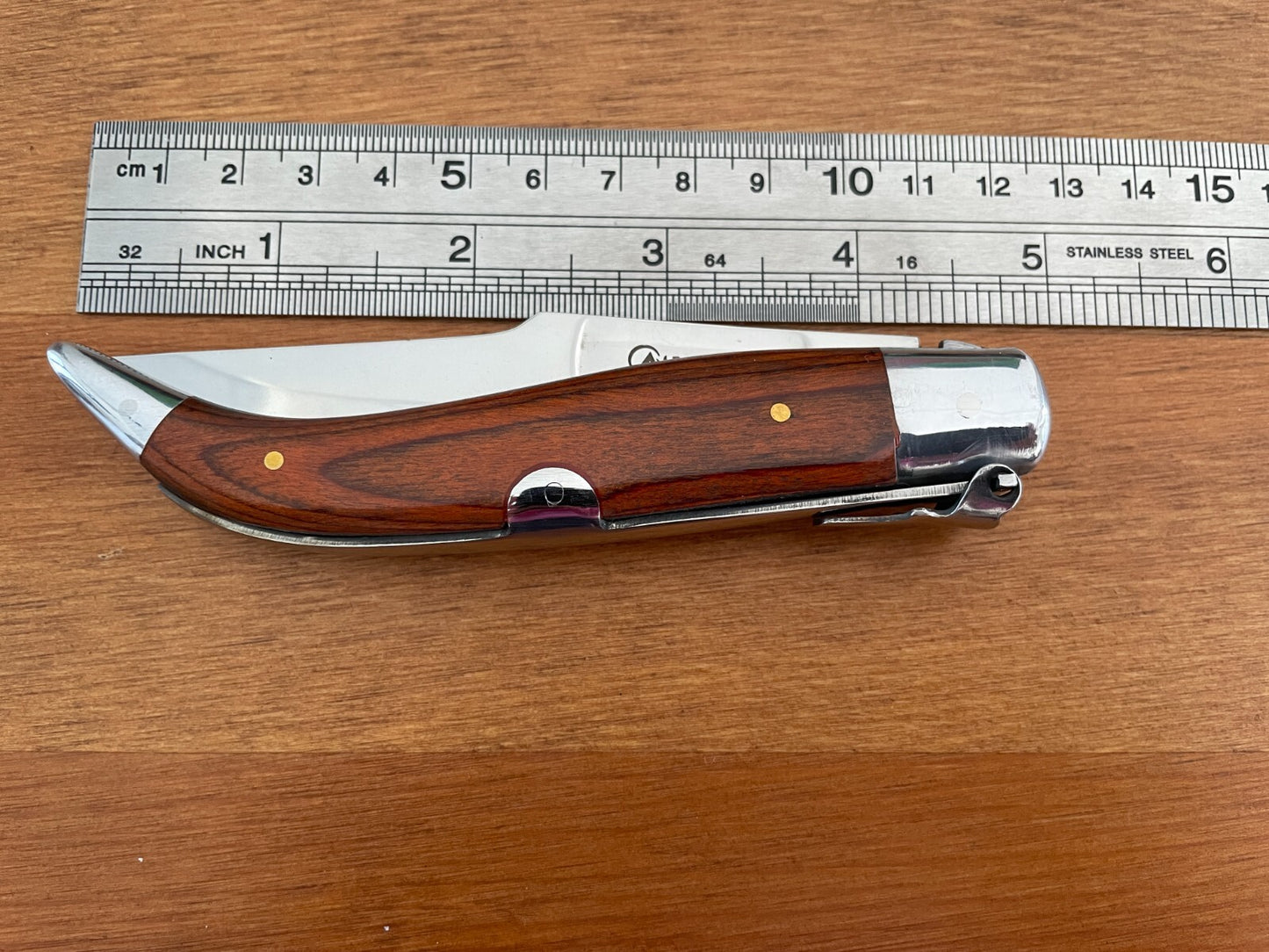 3.6” Spanish Navaja Teja Albacete Pocket Knife Red Stamina Scales - USA Seller