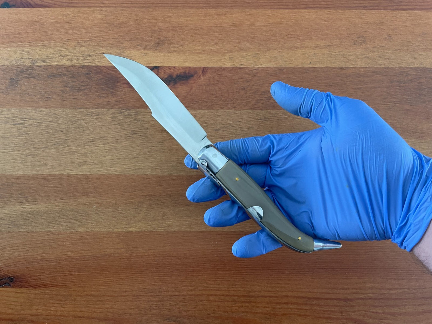 4.5” Spanish Navaja Teja Albacete Inox Pocket Knife Genuine Bull Horn Scales