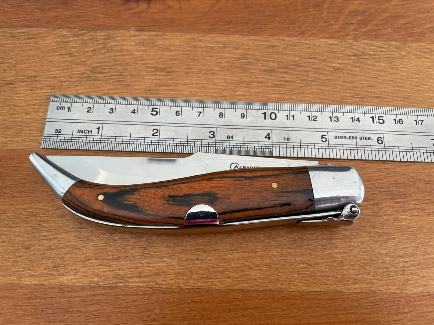 4.2” Spanish Navaja Teja Albacete Pocket Knife Red Stamina Scales - USA Seller