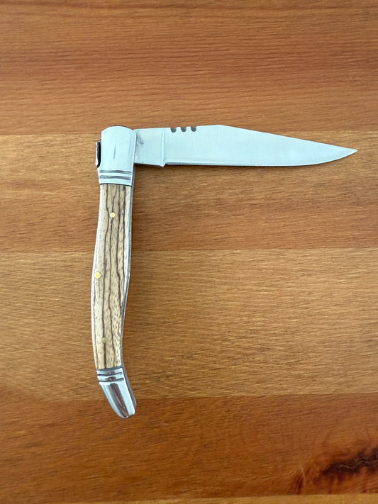 3.9” Stainless Steel Blade Navaja Laguiole Inox Pocket Knife Olive Wood Scales