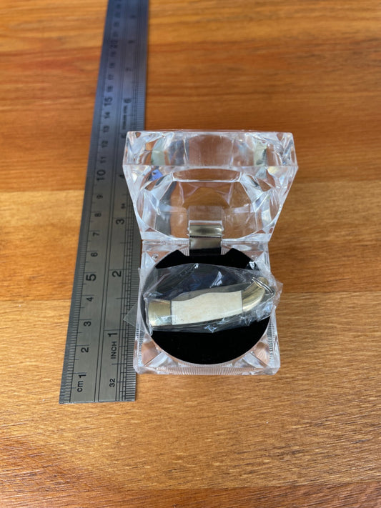 2.8" Full Length Miniature Pocket Knife 420 Steel Bone Scales Gift Box