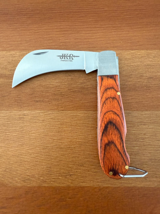 3" Hawkbill Tranchete Grape Harvest Pocket Knife Stamina Handle Lockback - Spain