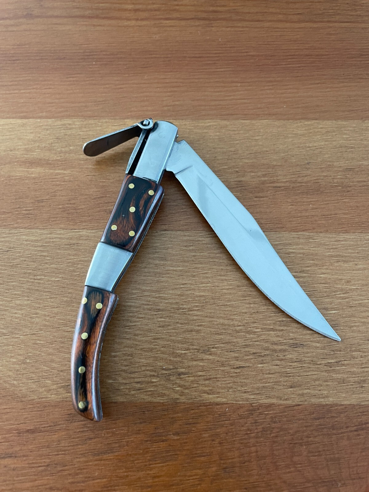 4” Arabian Style Navaja Folding Pocket Knife Wood and Steel Handle Made in Spain