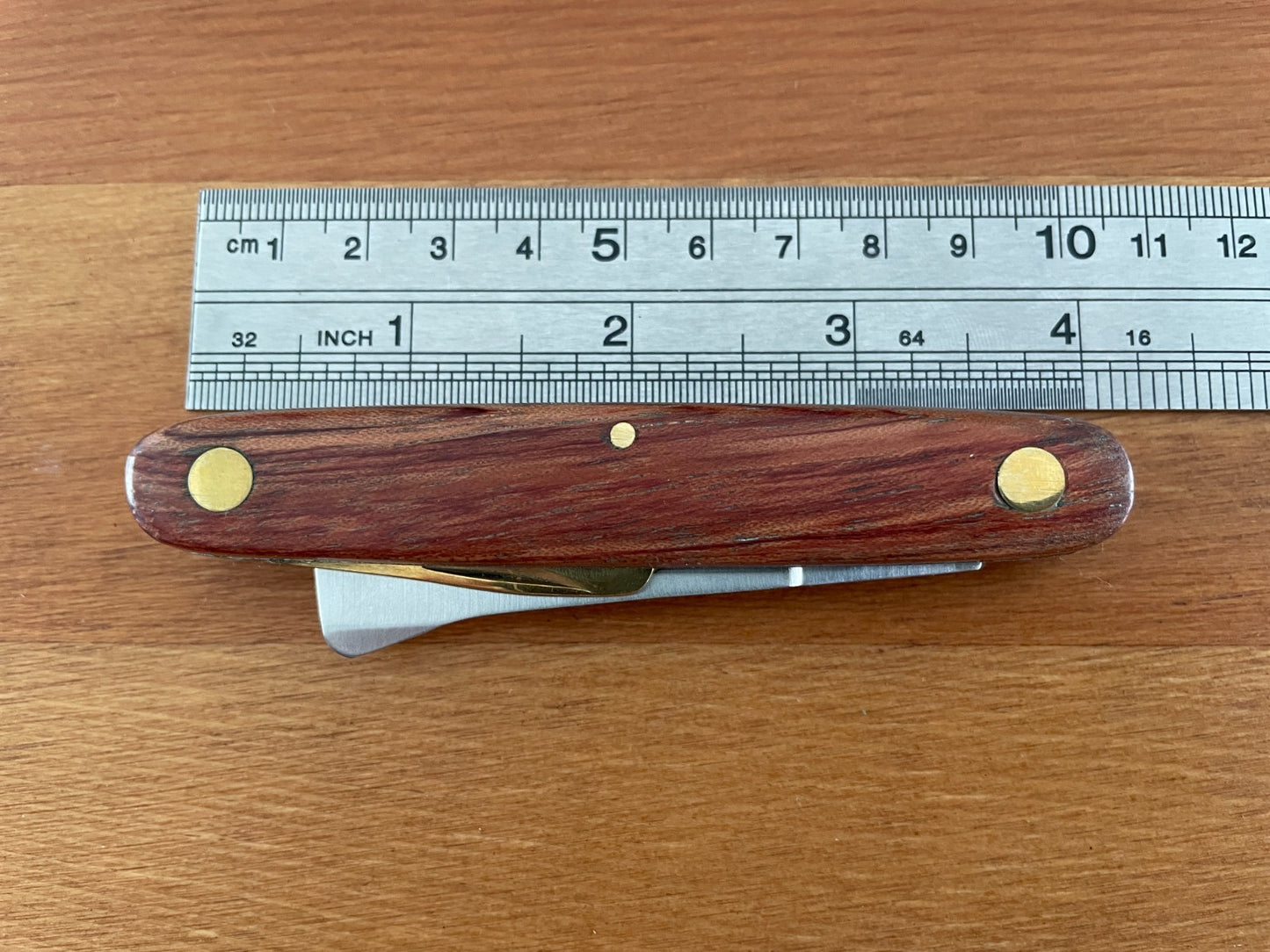 2.4" Grafting Navaja Pocket Knife 2nd Brass Blade with Rosewood Handle - Spain