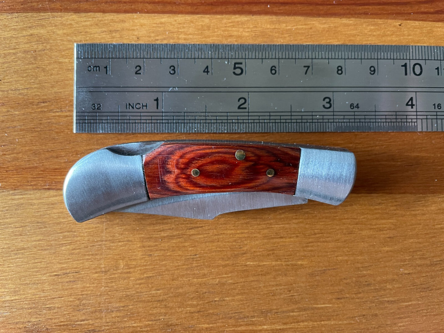 Small Pocket Knife 2" Blade Stainless Wood Scales With Lock From Spain