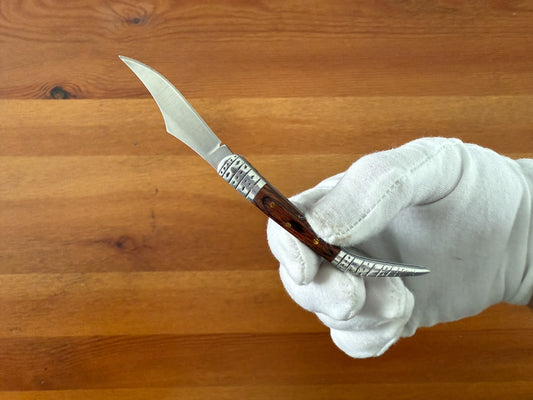 2.3" Arabian Style Folding Pocket Knife Red Wood Scales Spanish Navaja Slipjoint