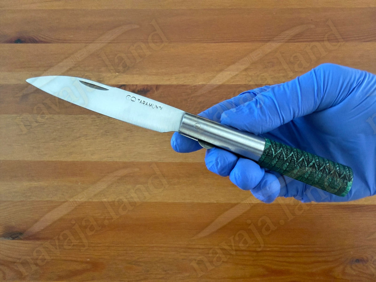2.75" CQ Taramundi Pocket Knife Green Ash Wood Handle Liner Lock Made in Spain