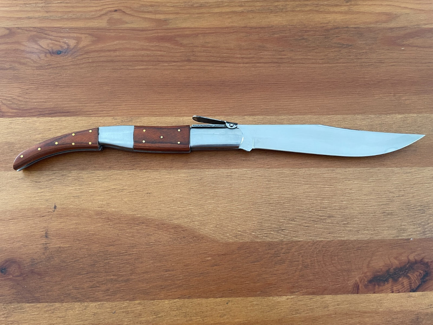 6.5" Long Blade Arabian Style Navaja Folding Knife Red Wood Scales From Spain