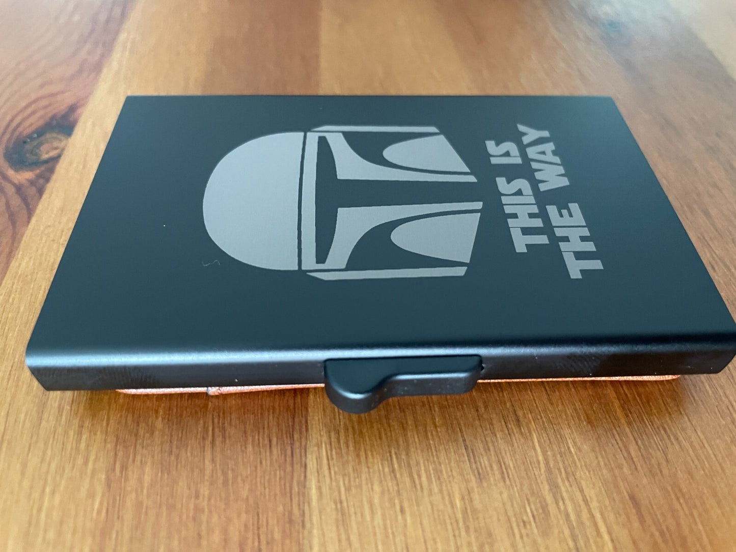 Pop Up Airtag Wallet Leather Card Holder Aluminum This is The Way Mandalorian