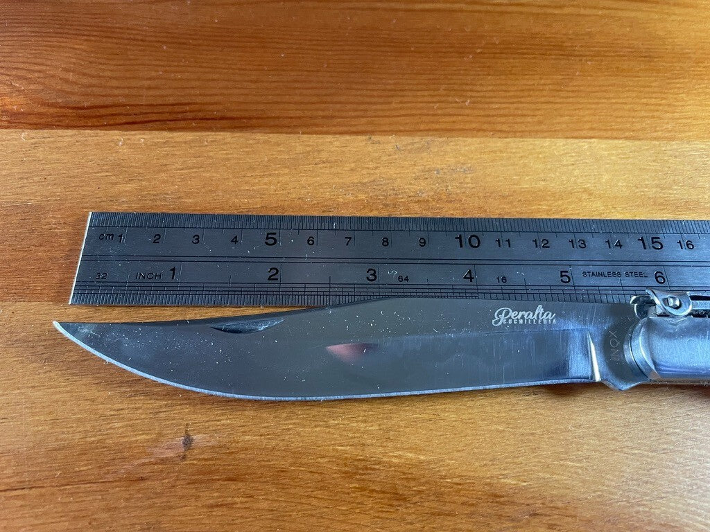 5.3" Arabian Style Navaja Folding Pocket Knife Bull Horn Scales With Ratchet