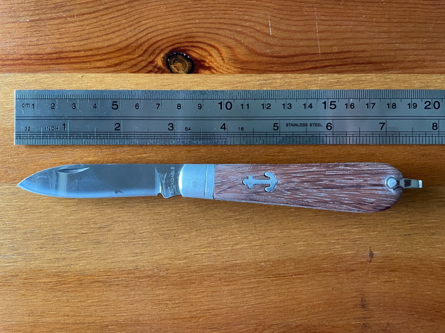 3.14" Pocket Knife Sword Point Wooden Handle Sailor / Marinera Navaja Spain
