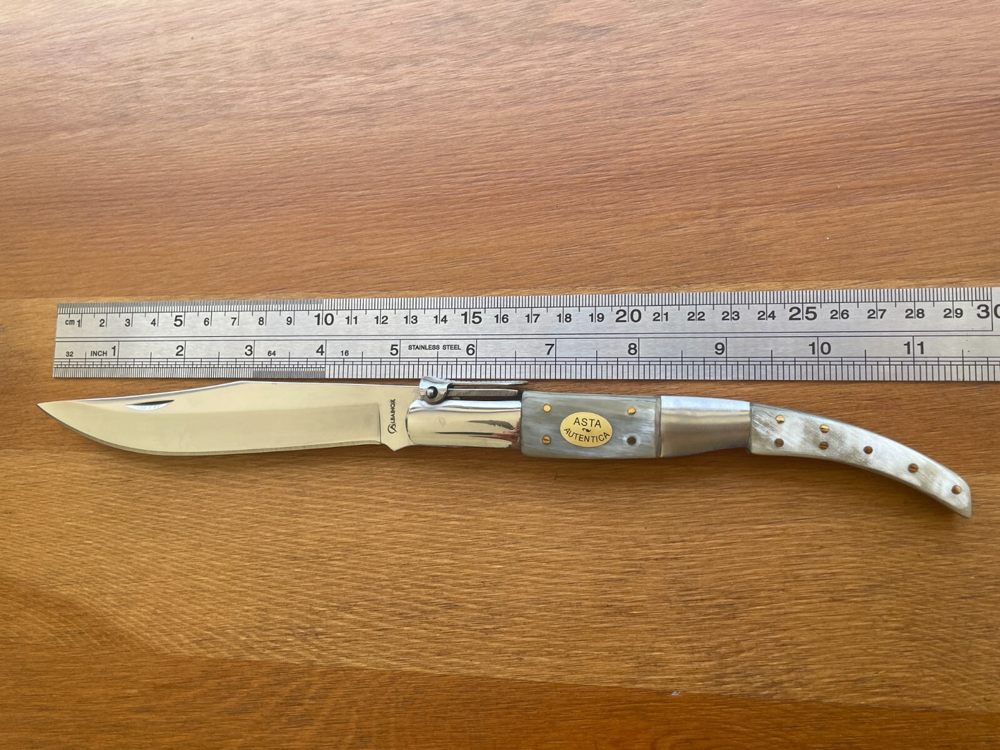 5.11" Arabian Style Navaja Folding Knife Bull Horn Scales w/ Ratchet From Spain