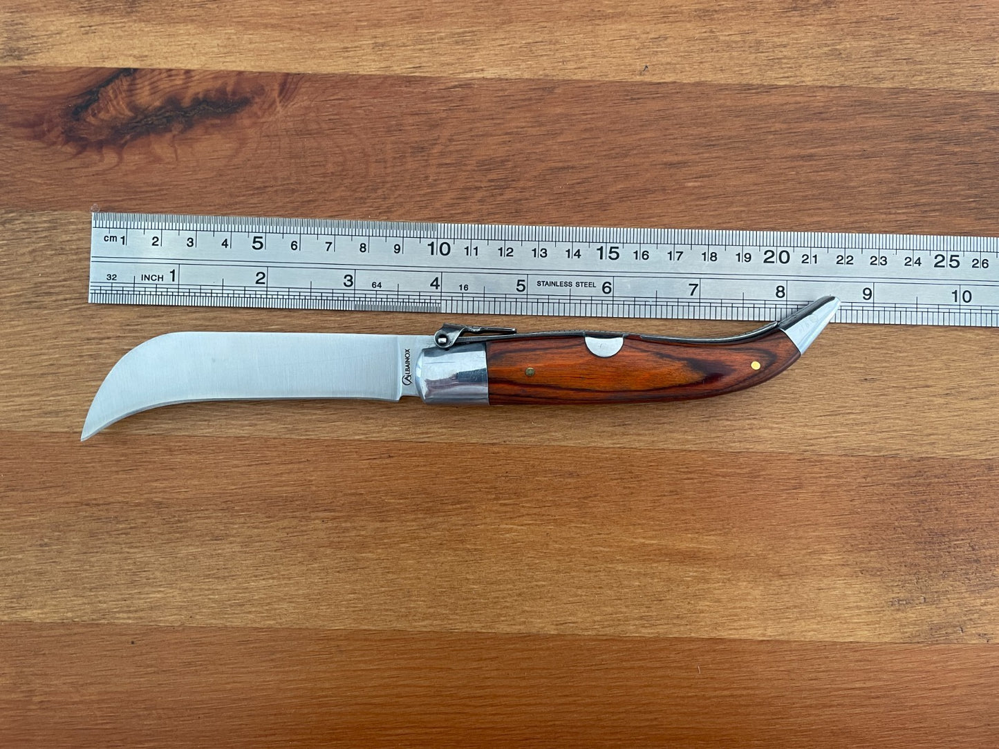 3.7" Hawkbill Skinning Tranchete Spanish Navaja Teja Pocket Knife Stainless