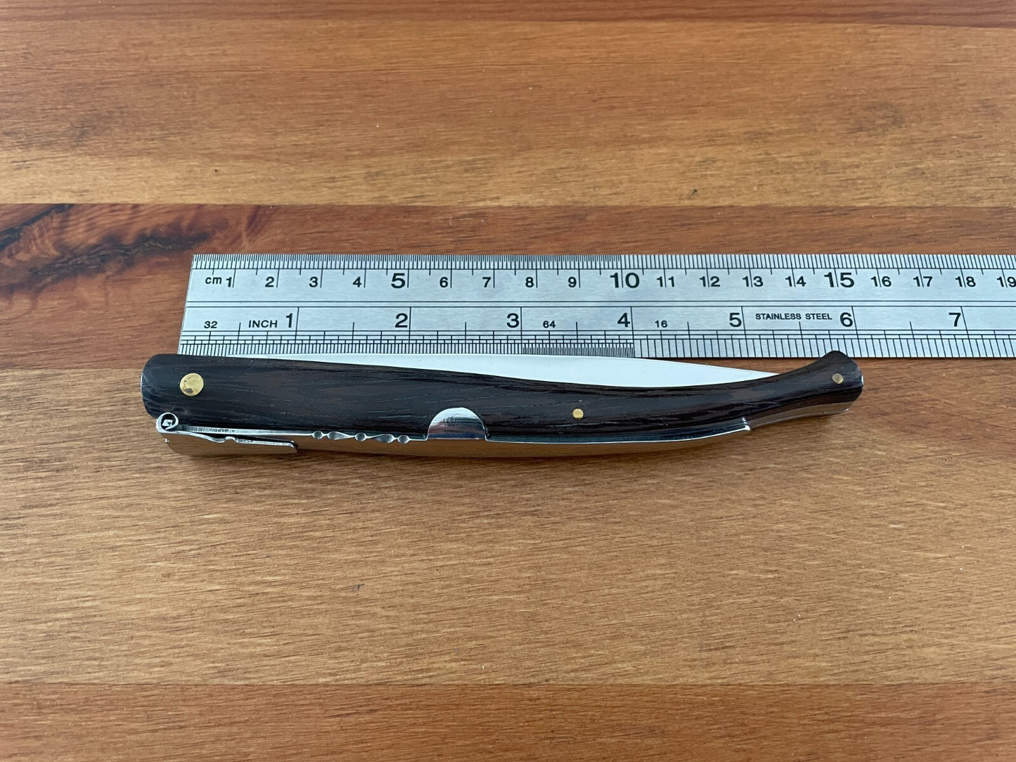 4.7 in. Estilete Spanish Navaja Pocket Knife Wenge Wood Handle From Spain