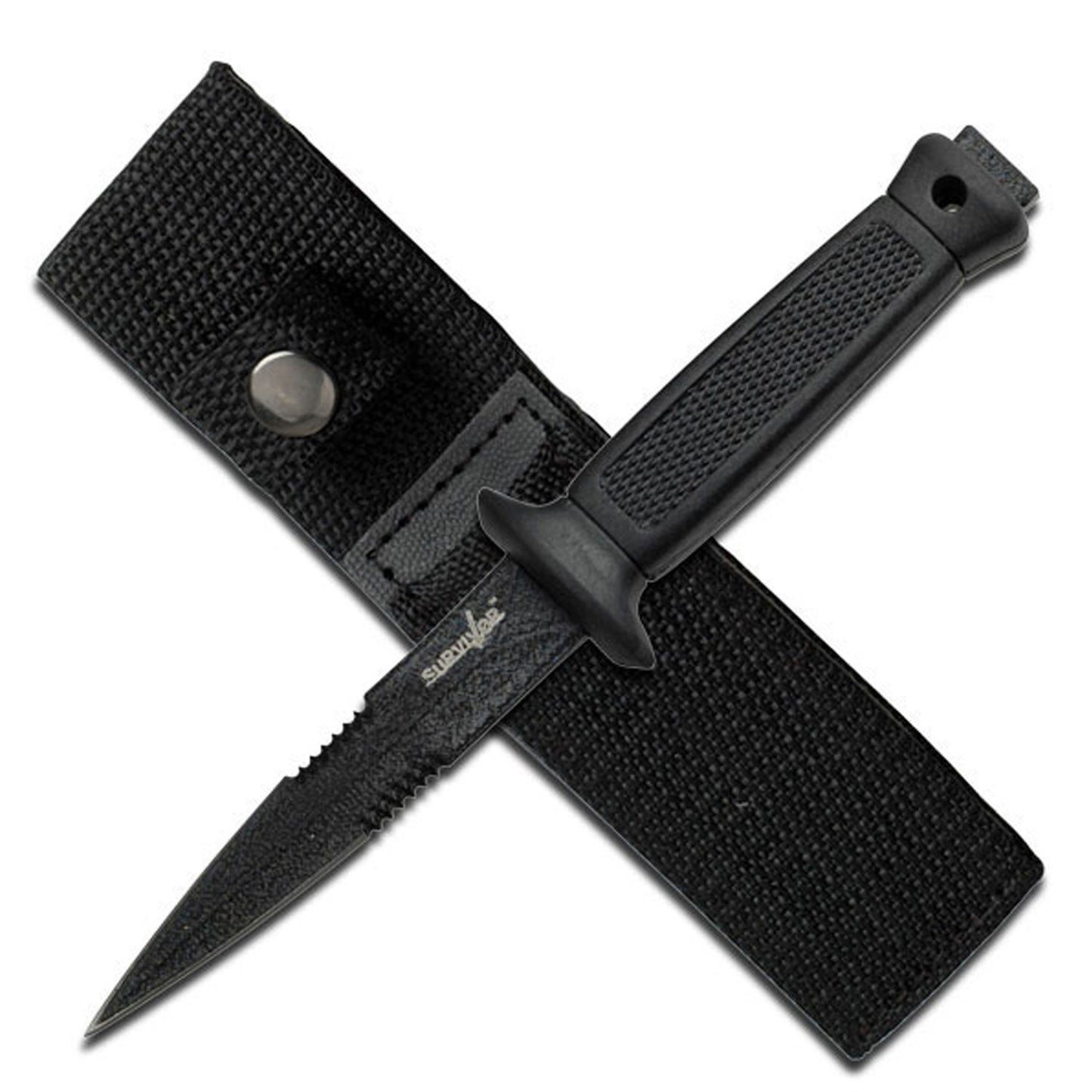 Compact Fixed Blade Survival Knife with a 3.25" PTFE-Coated Spear Point Blade