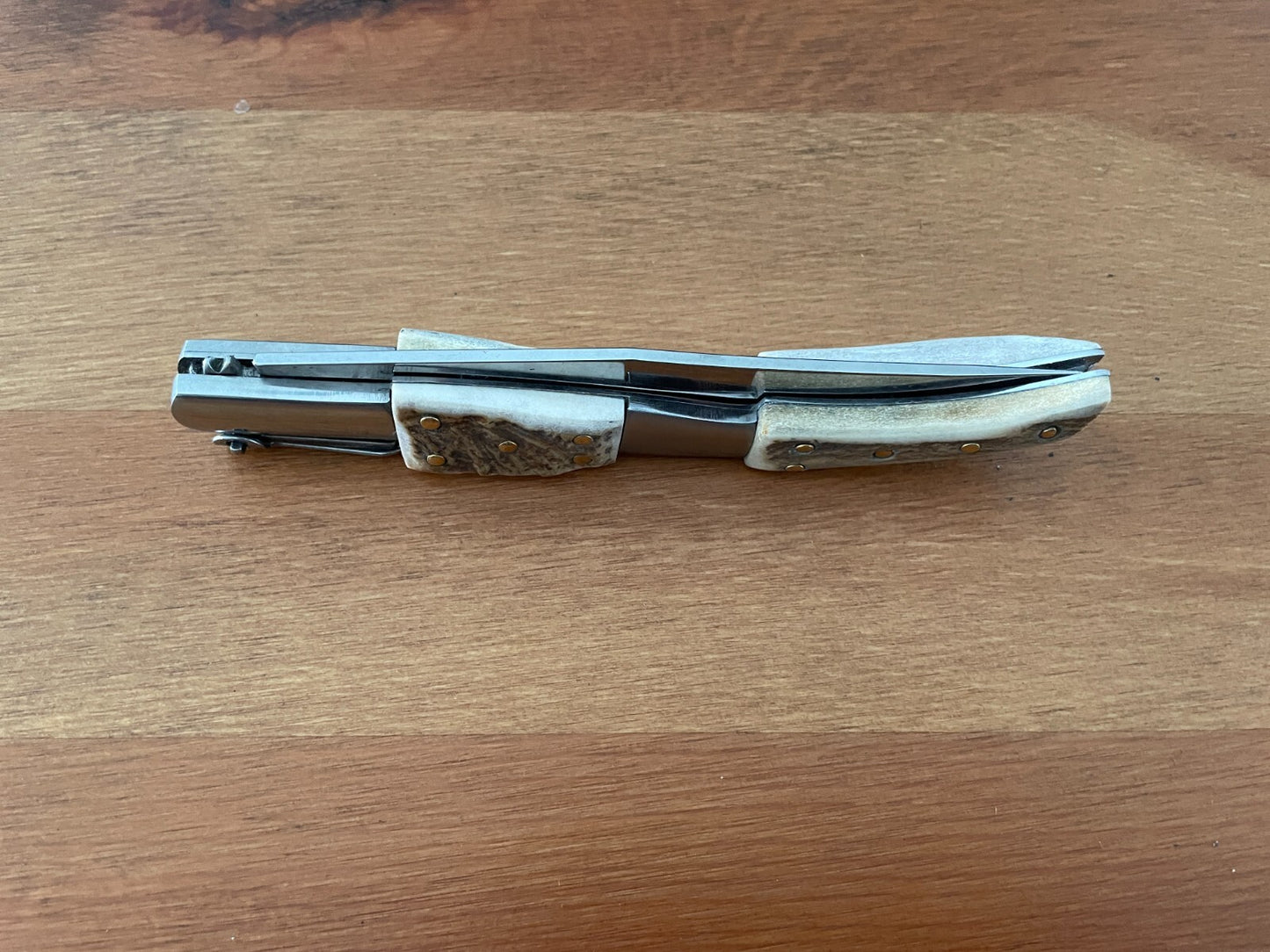 4.6" Arabian Folding Pocket Knife Real Deer Antler Scales From Spain - US Seller