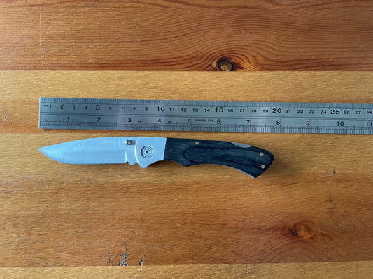 3.15" Spanish Navaja Tactical Pocket Knife Wooden Handle Black - USA seller