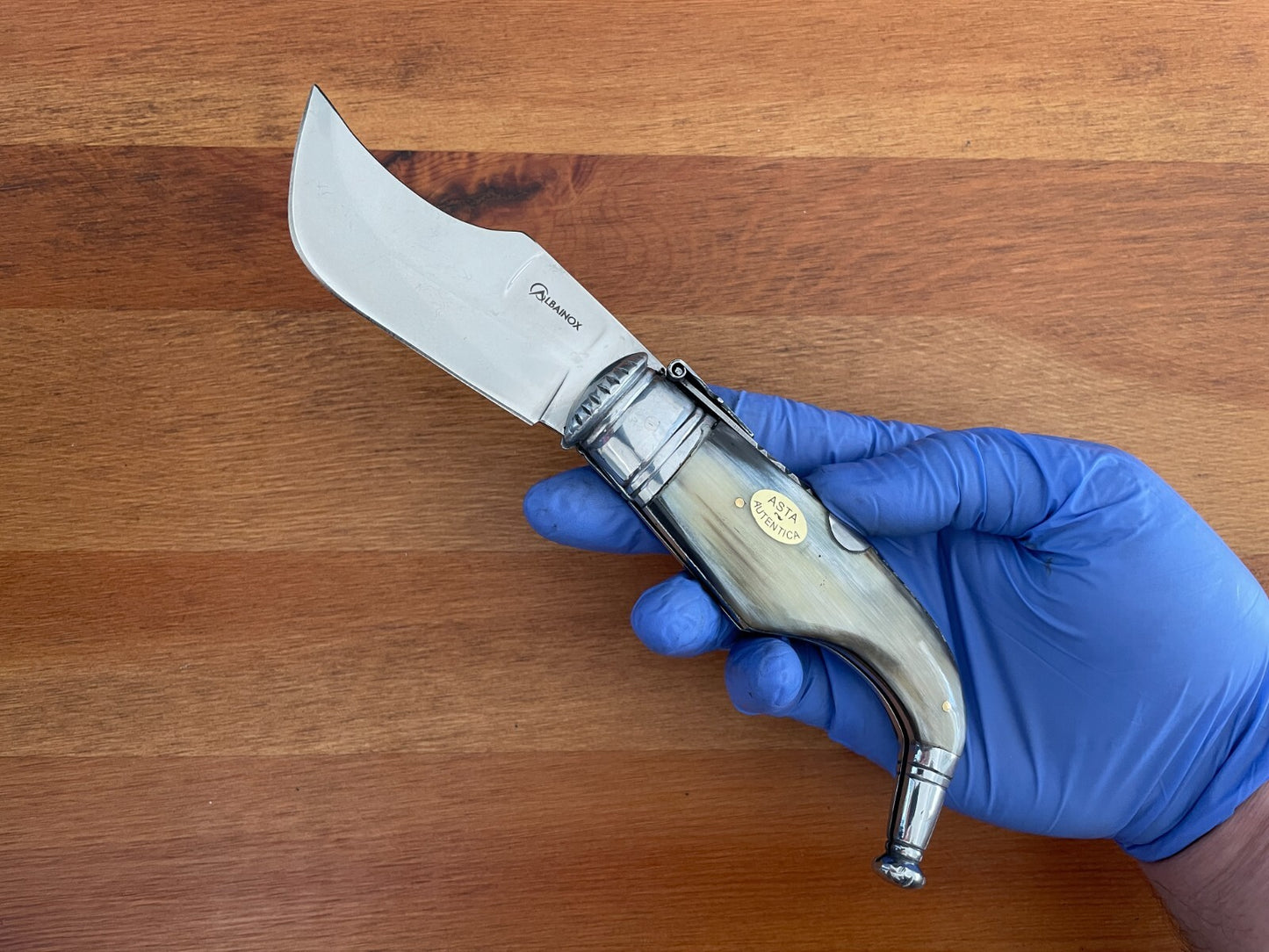 3.5" Spanish Navaja Pocket Knife Capaora Real Bull Horn Scales - US Seller