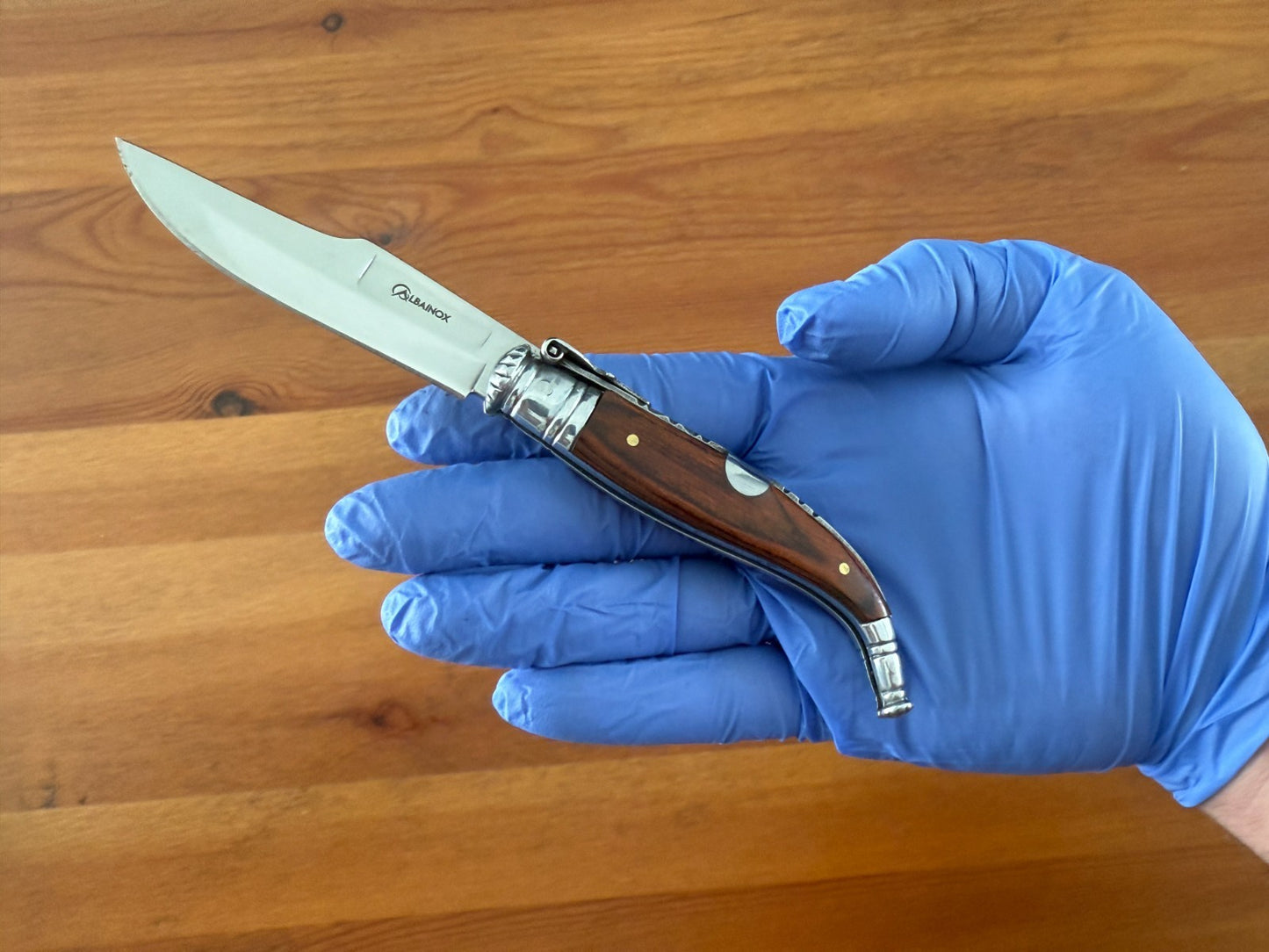 2.95” Spanish Navaja Teja Albacete Pocket Knife Red Stamina Wood Scales Spain