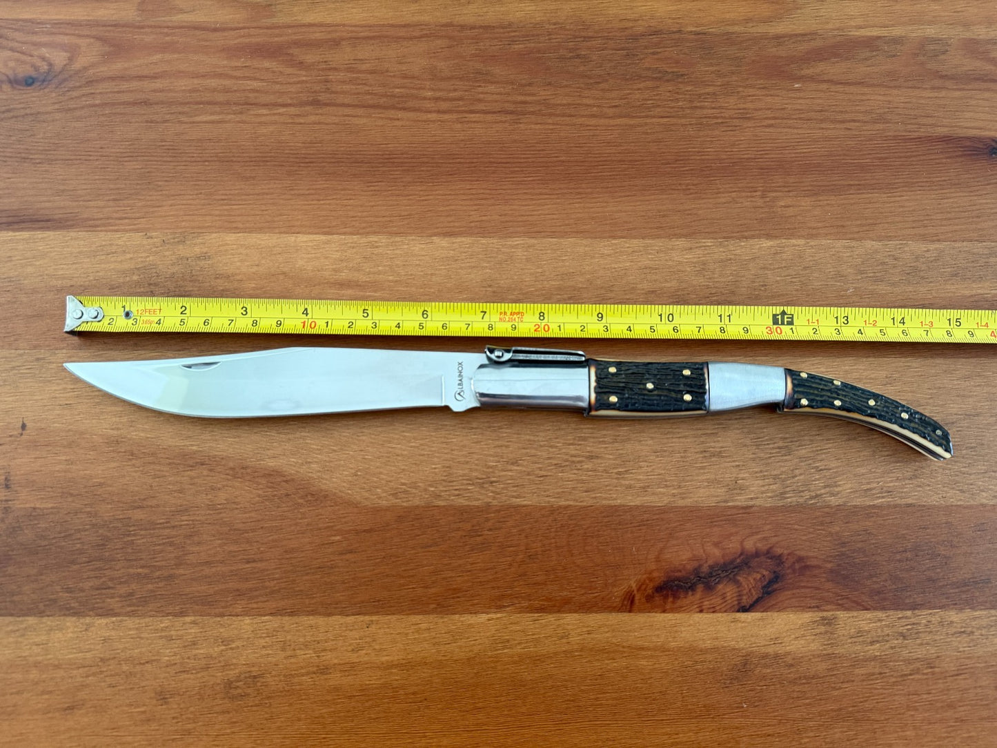 6.5" Long Blade Arabian Style Ratchet Navaja Folding Knife Deer Antler Imitation