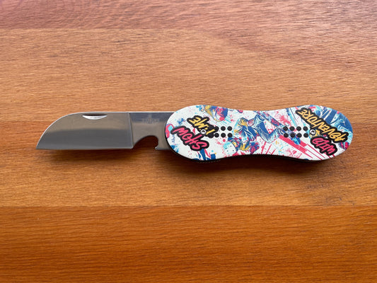 3.14 in. Navaja Snowboard Wild Adventure Pocket Knife Bottle Opener From Spain