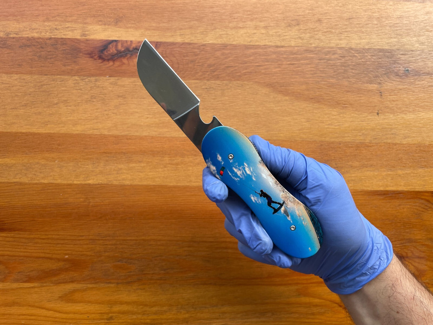 3.14 in. 420 Steel Navaja Kitesurf Pocket Knife Bottle Opener Liner Lock - Spain