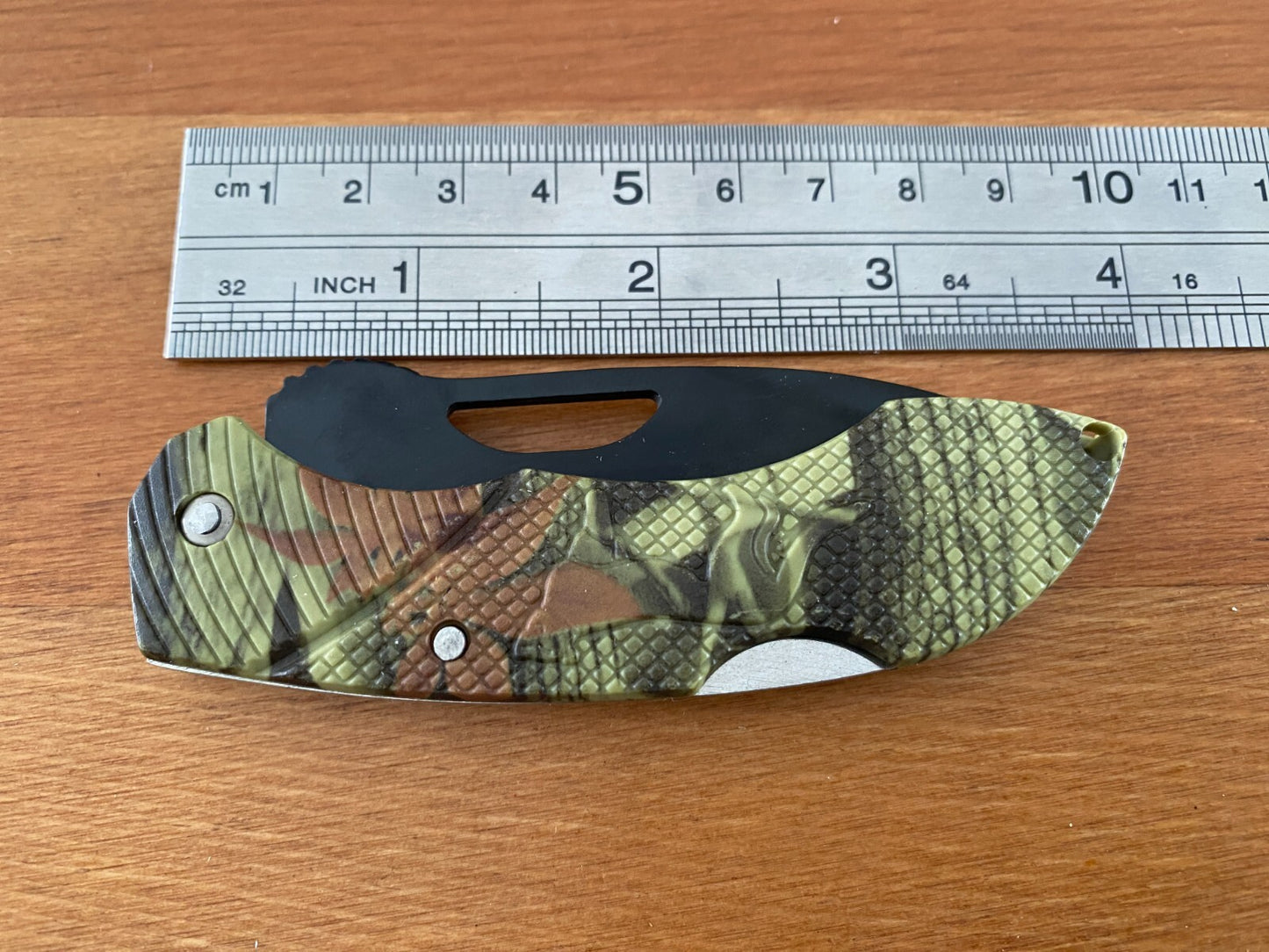 2.95" Stainless Black Blade Tactical Knife Plastic Camouflage Handle Lockback