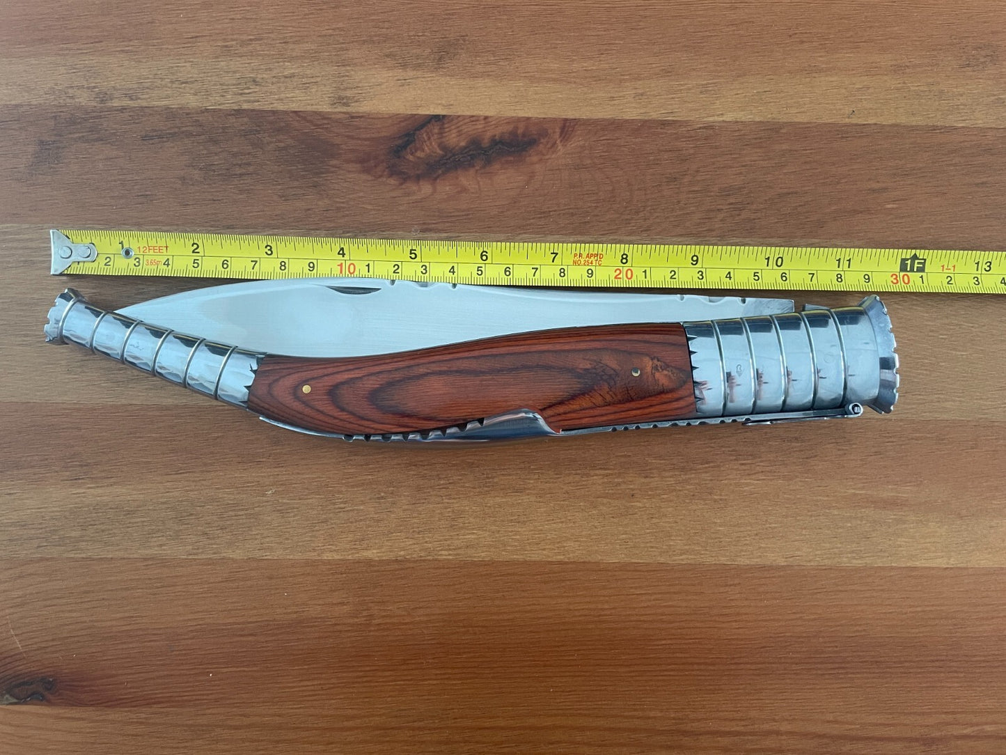 9 in. Estilete Spanish Navaja Folding Knife Red Stamina Wood Handle from Spain