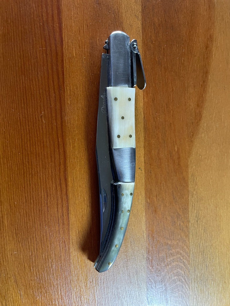5.3" Arabian Style Navaja Folding Pocket Knife Bull Horn Scales With Ratchet