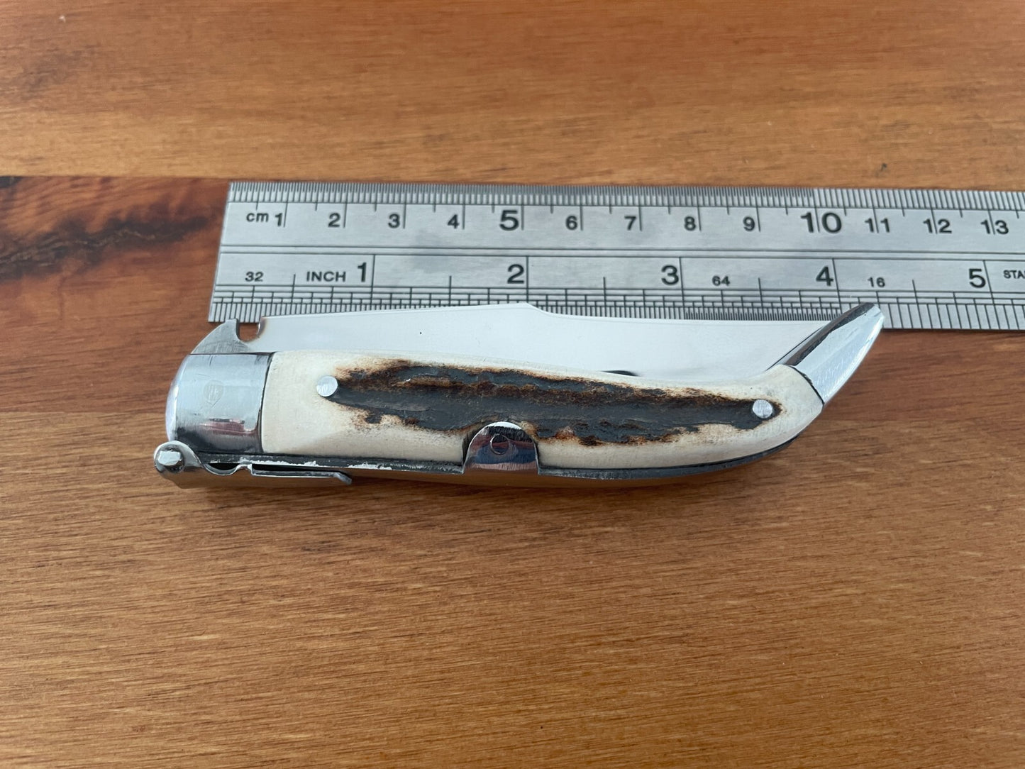 3.35” Spanish Navaja Pocket Knife Genuine Deer Antler Scales Handcrafted Spain