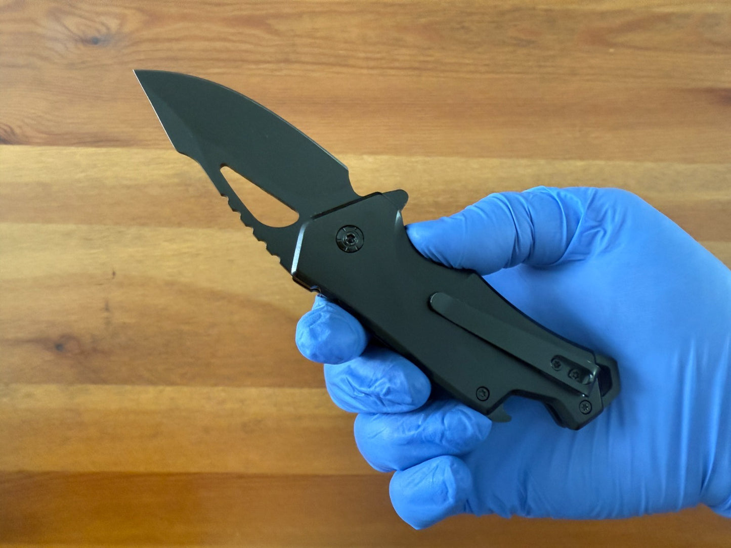 2.8" Stainless Steel Pocket Knife Black Finish Bottle Opener Liner Lock