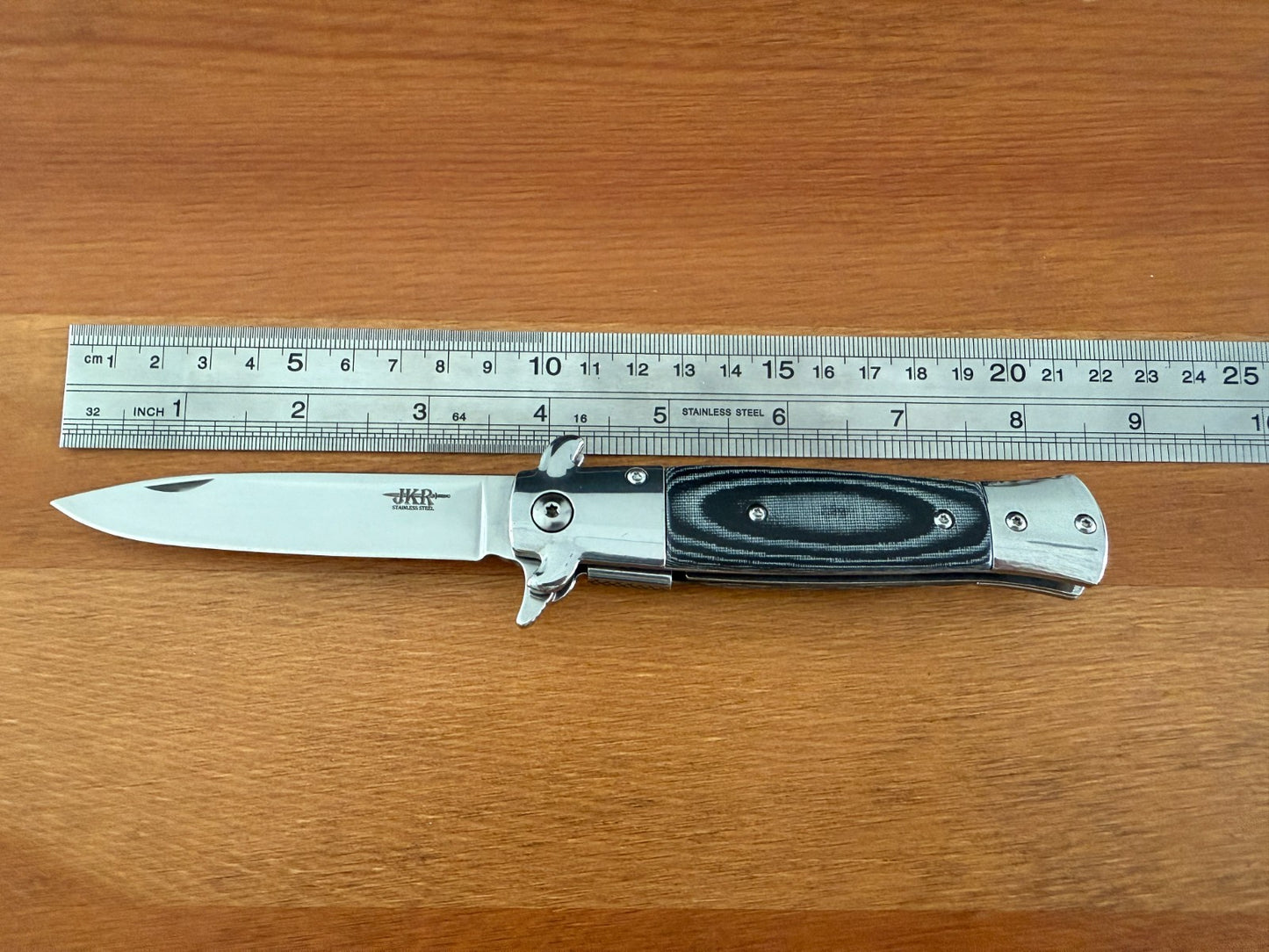 3.6" Stainless Steel Blade Spear Point Pocket Knife Micarta Scales Liner Lock