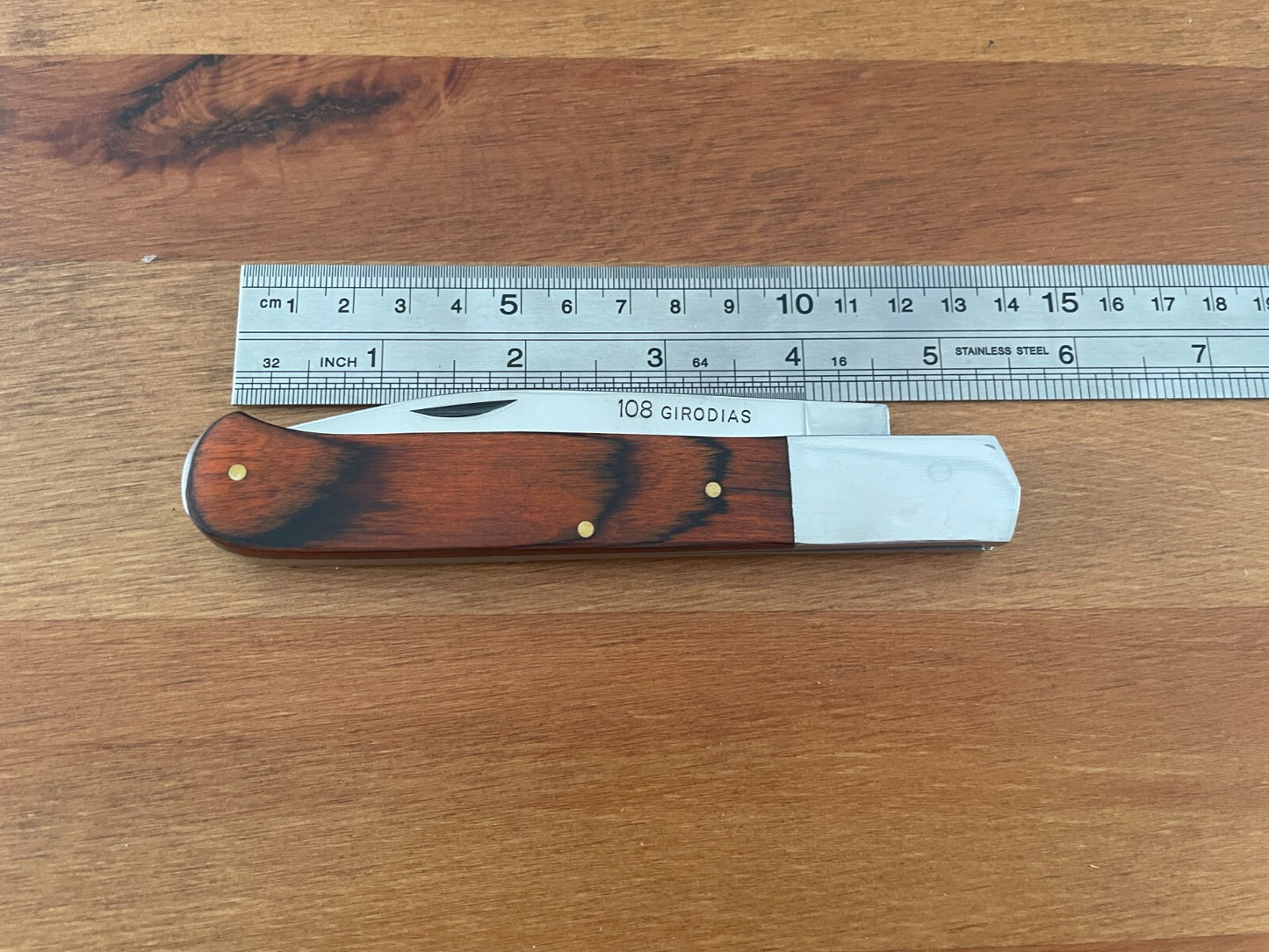4.2" Cabritera Pocket Knife Spanish Navaja Red Stamina Wood Handle 108 Girodias