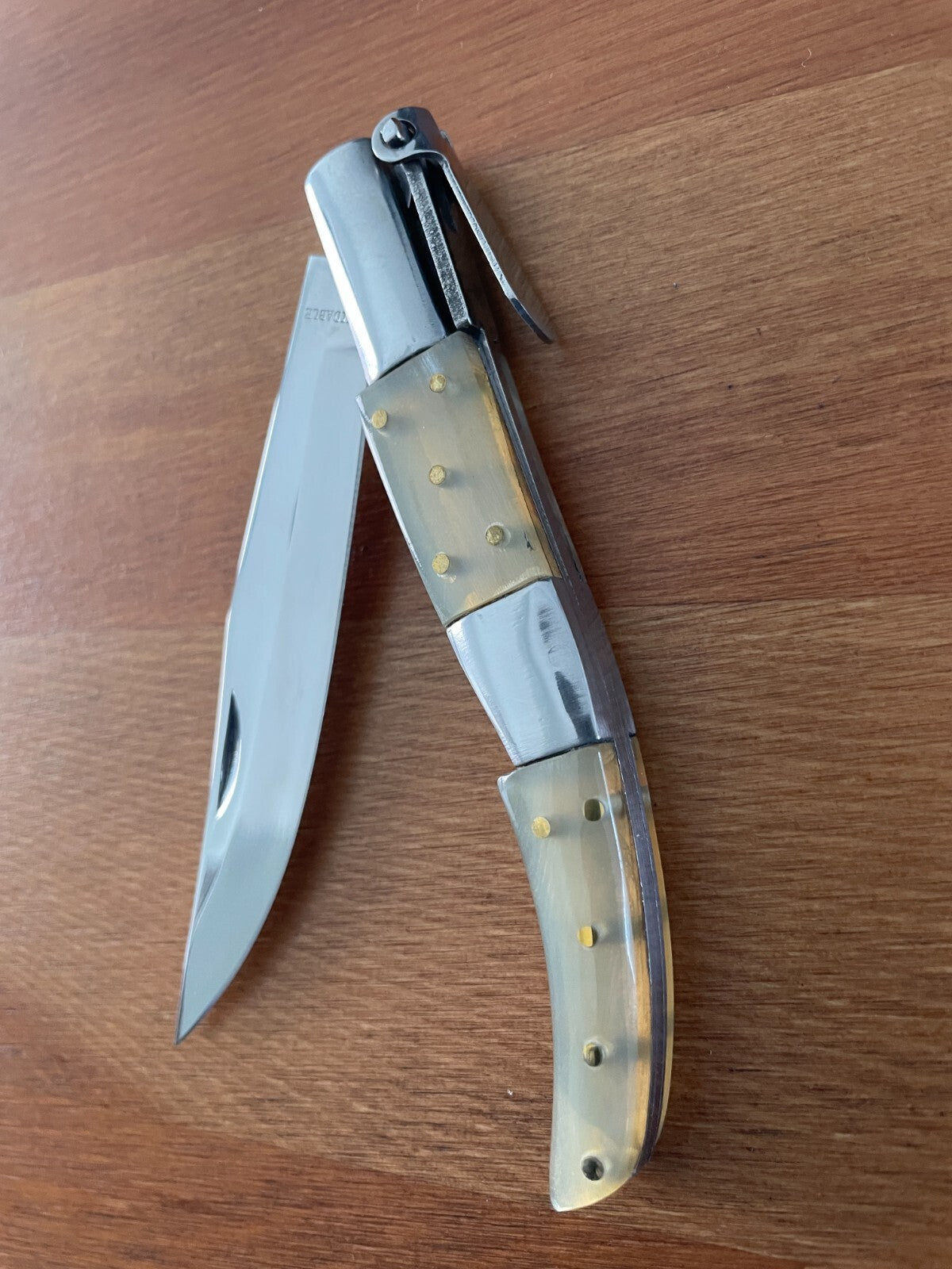 4" Arabian Style Navaja Folding Pocket Knife Bull Horn Scales Made in Spain