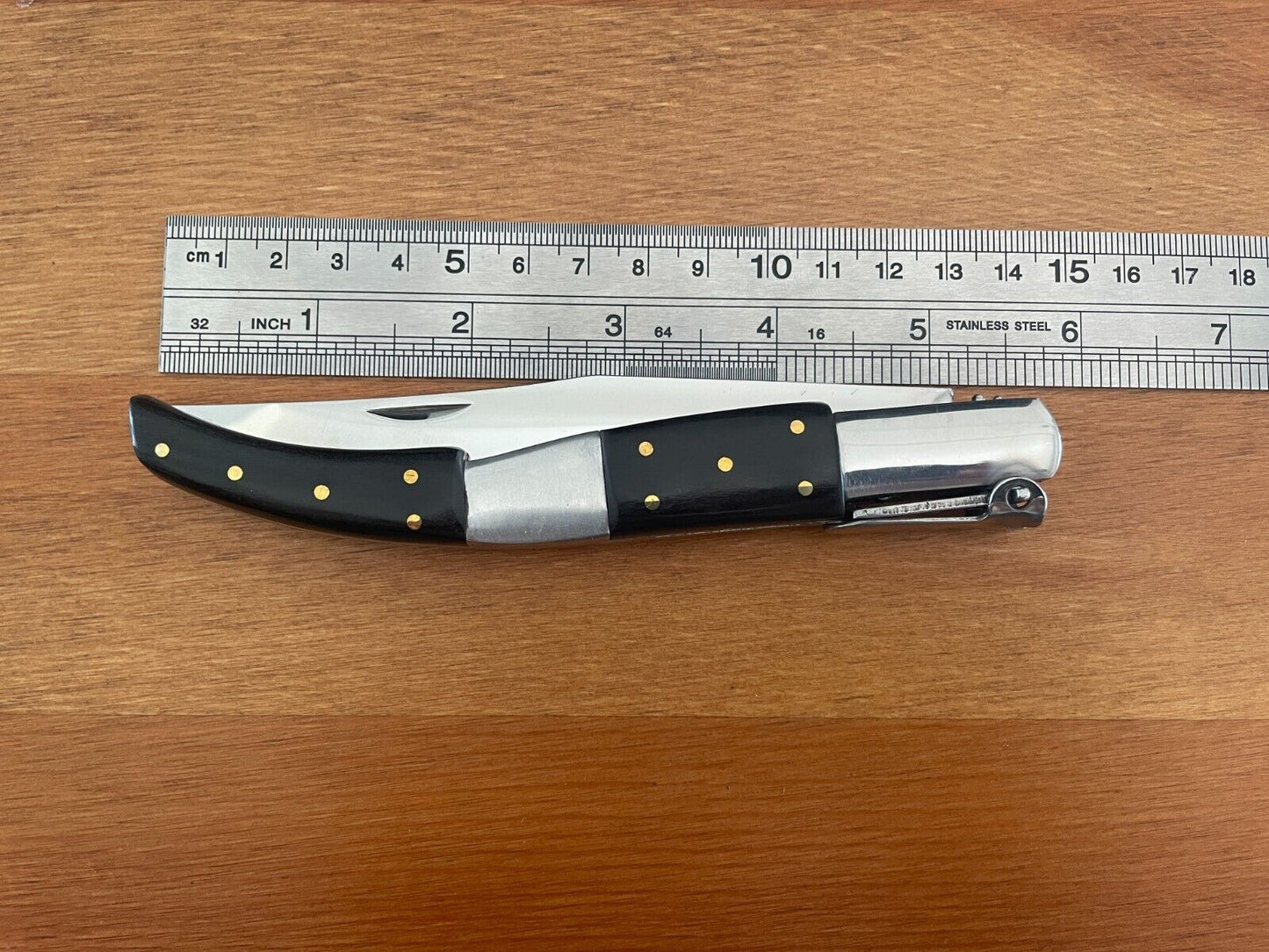 4.5" Arabian Style Navaja Folding Pocket Black Stamina Wood Scales From Spain