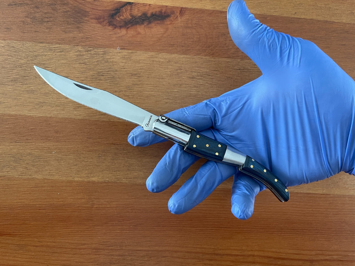 3.8” Arabian Folding Pocket Knife Blue Stamina Wood Handle from Spain