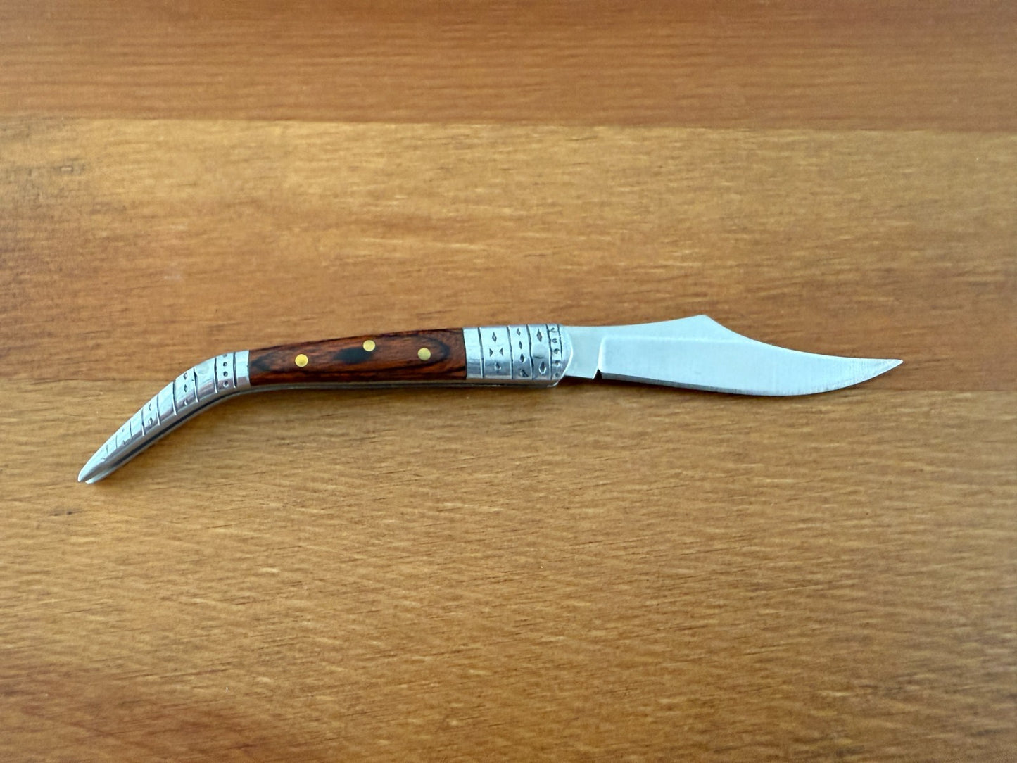 2.3" Arabian Style Folding Pocket Knife Red Wood Scales Spanish Navaja Slipjoint