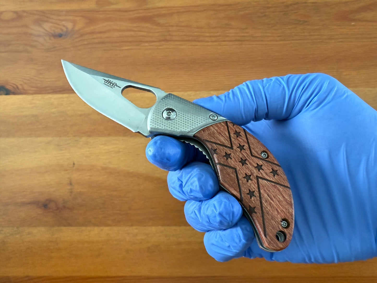 2.4" Blade Navaja Pocket Knife Rosewood Scales Liner Lock Pocket Clip - Spain