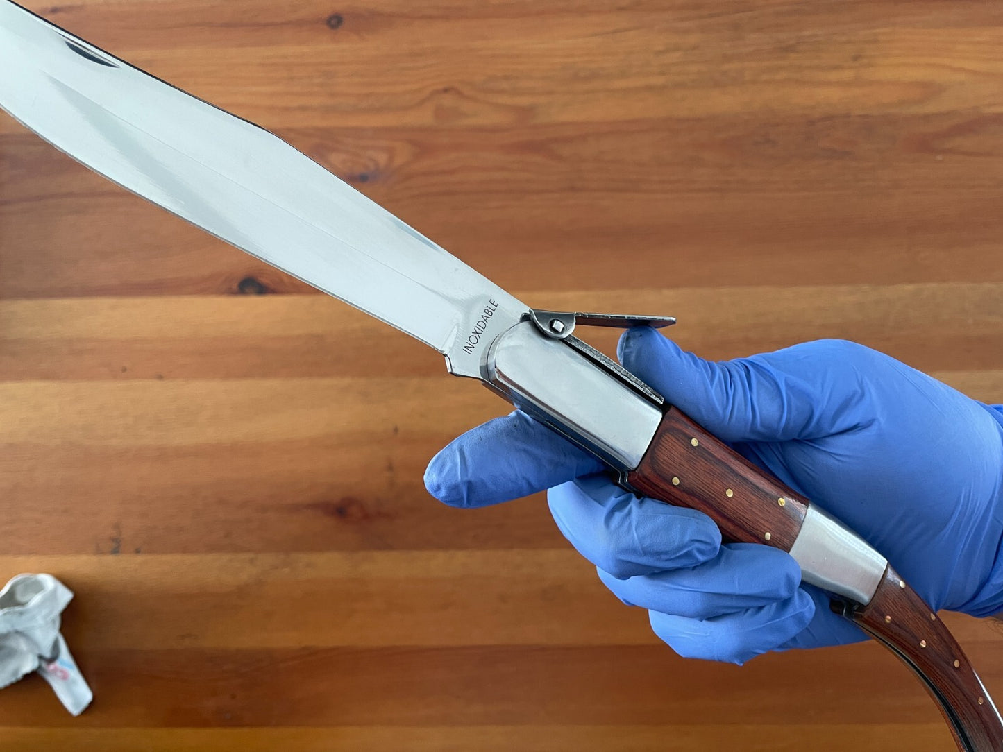 6.5" Long Blade Arabian Style Navaja Folding Knife Red Wood Scales From Spain