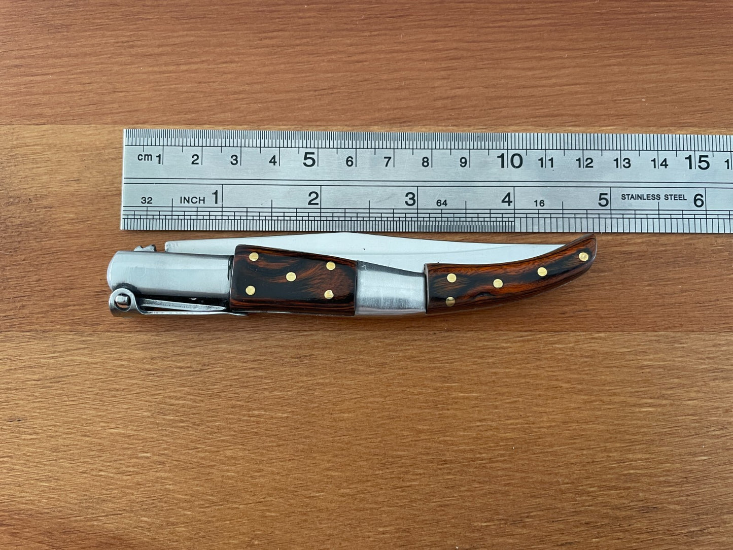 4” Arabian Style Navaja Folding Pocket Knife Wood and Steel Handle Made in Spain