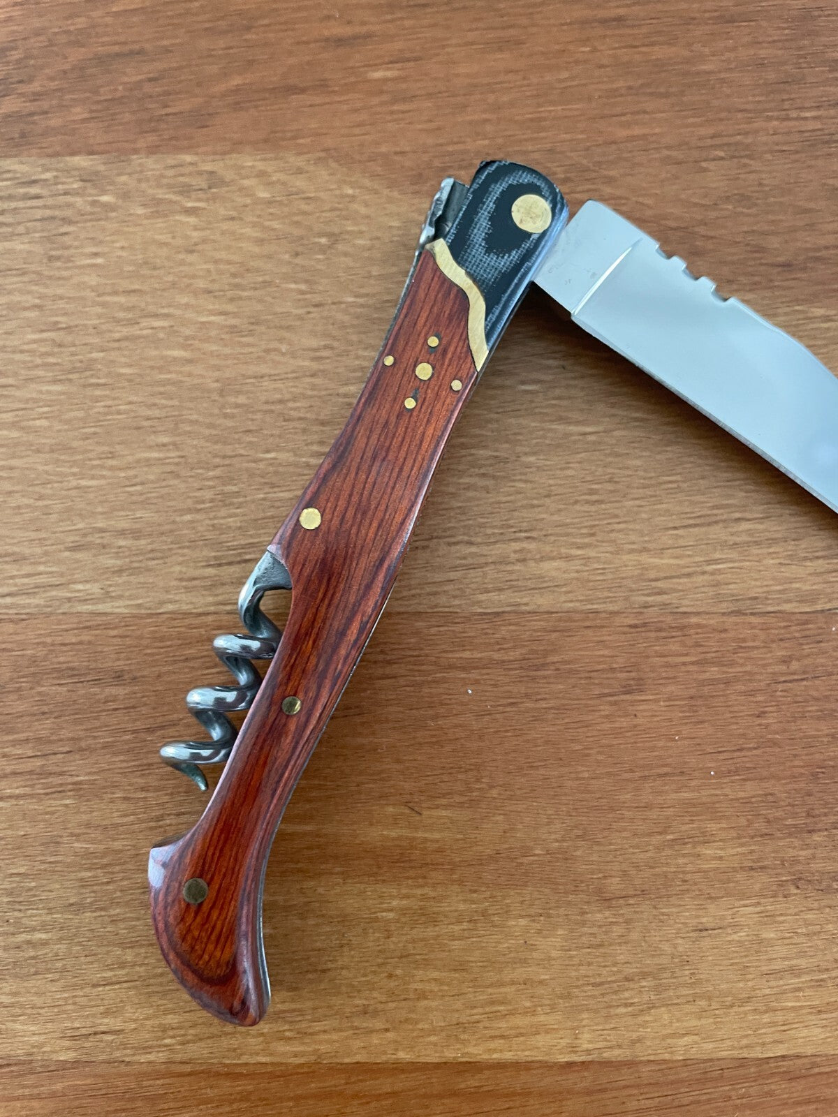 3.54” Navaja Laguiole Folding Pocket Knife Red Stamina/Mikarta Handle Corkscrew