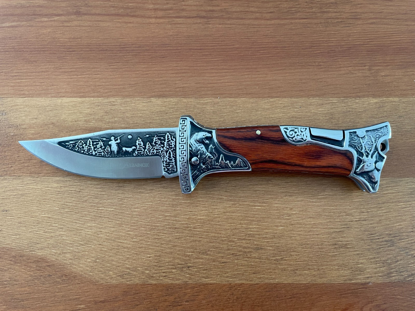 3.9" Stainless Steel Folding Knife Hunter Heavy Duty Navaja Lock Back Belt Clip
