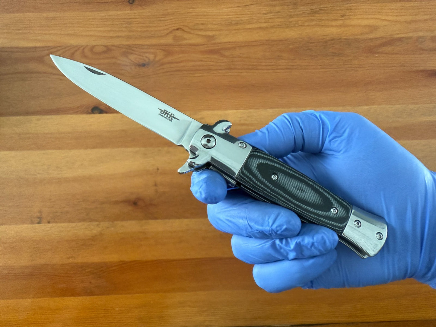 3.6" Stainless Steel Blade Spear Point Pocket Knife Micarta Scales Liner Lock